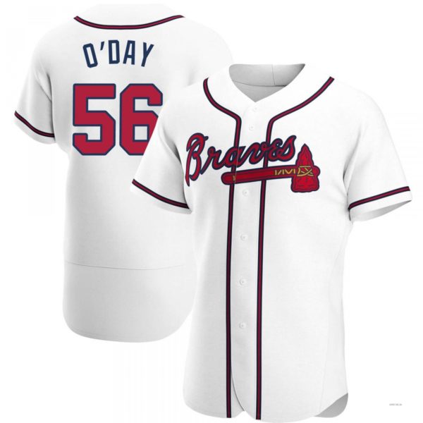 Atlanta Braves #56 Darren ODay White Home Jersey Stitches Baseball Jerseys