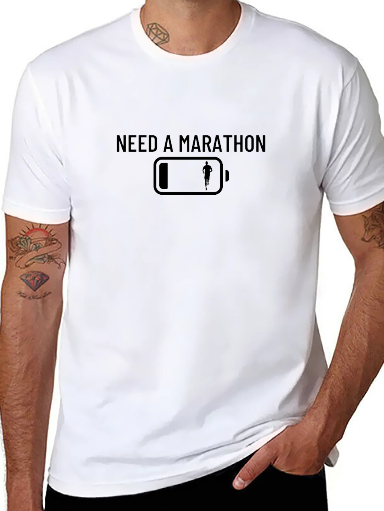 Need a Marathon T-Shirt - Low Battery Running Design