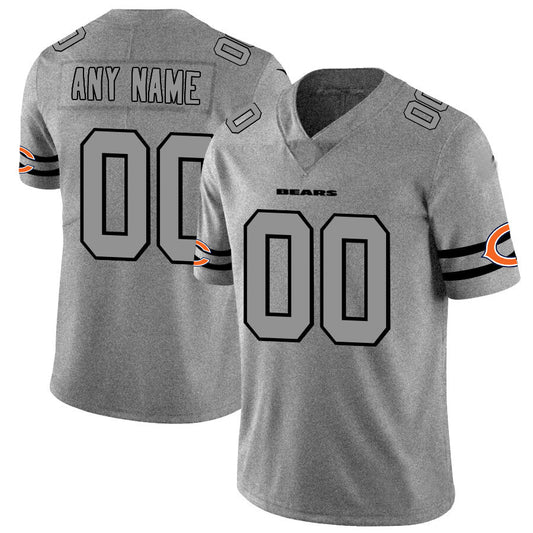 Custom1 Chicago Bears 2019 Gray Gridiron Gray Vapor Untouchable Limited Jersey1 Stitched Jersey1 Football Jerseys