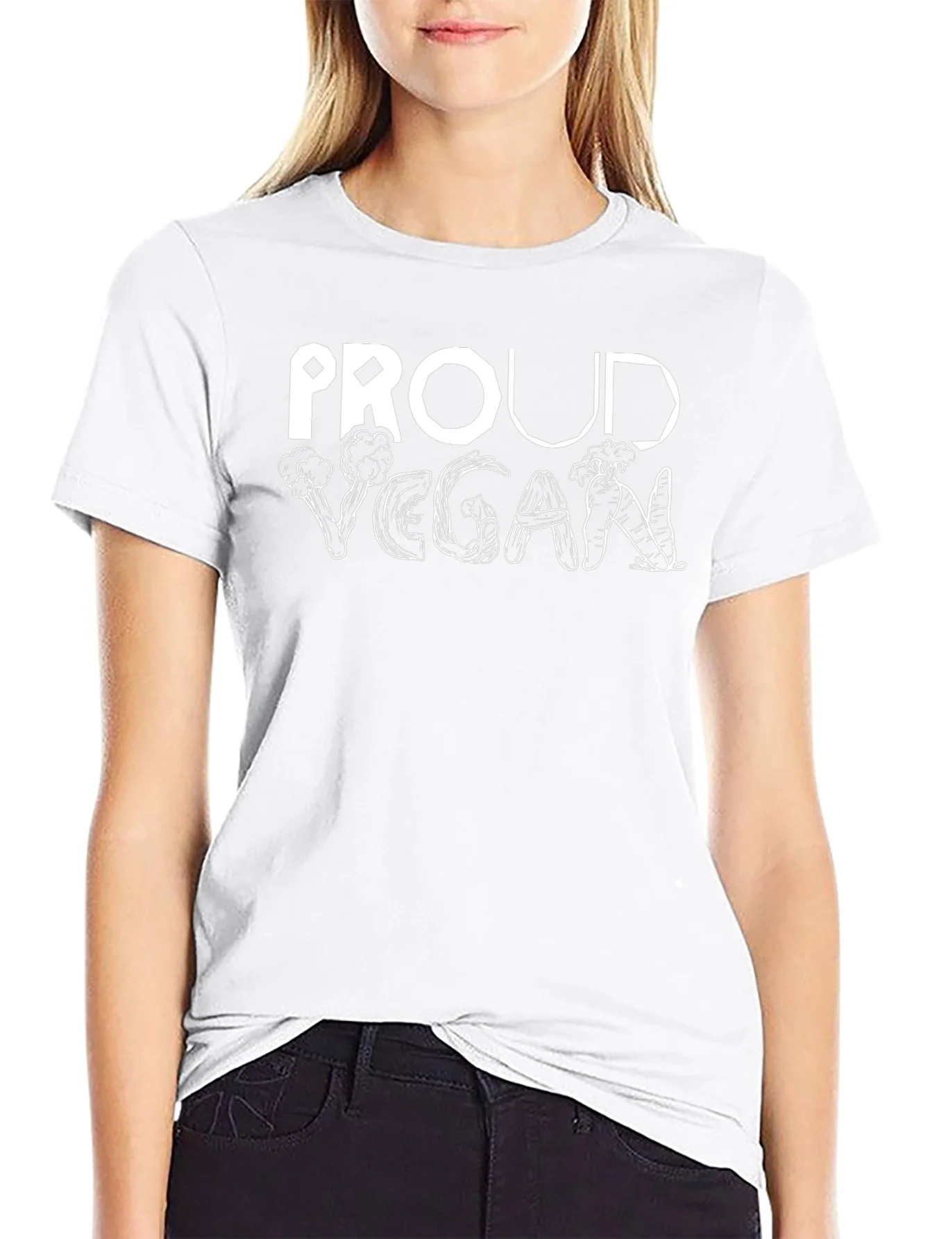 Proud Vegan T-Shirt: Vegetable Letter Design Unisex