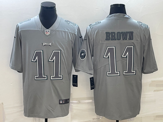 Men's Philadelphia Eagles A.J. Brown #11 Gray Atmosphere Fashion Game jersey
