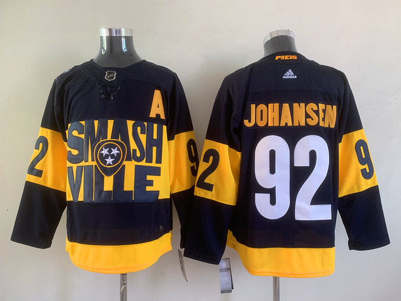 Men's Nashville Predators Ryan Johansen #92 Black Breakaway Player jersey