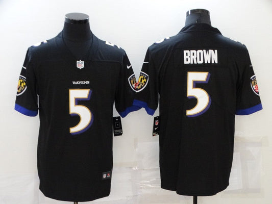 Men's Baltimore Ravens Marquise Brown #5 Black Game Jersey1