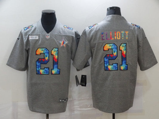 Men's Dallas Cowboys Ezekiel Elliott #21 Gray Game Player Jersey1