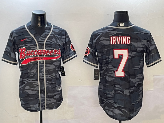 Men's Tampa Bay Buccaneers Bucky Irving #7 Grey Camouflage Game jersey