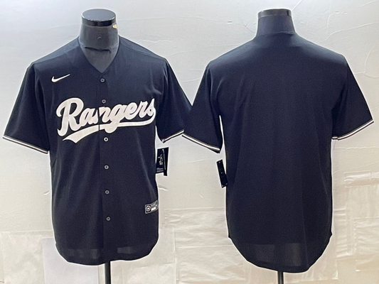 Men's Texas Rangers Black Blank Replica Player jersey