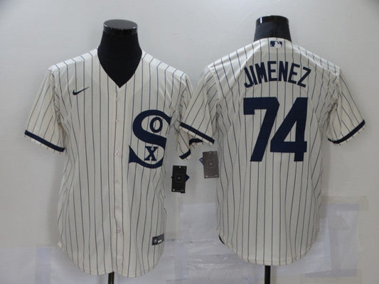 Men's Chicago White Sox Eloy Jimenez #74 Beige Replica Baseball Jersey1
