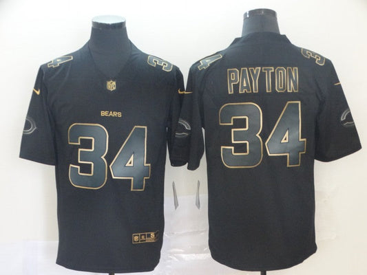 Men's Chicago Bears #34 Walter Payton Black Game Player Jersey1