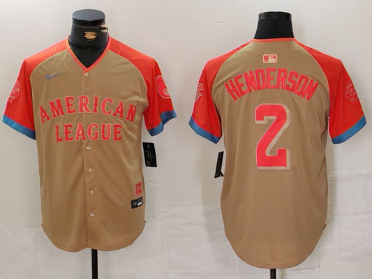 Men's American League Gunnar Henderson #2 Cream 2024 MLB All-Star Game Limited Player jersey