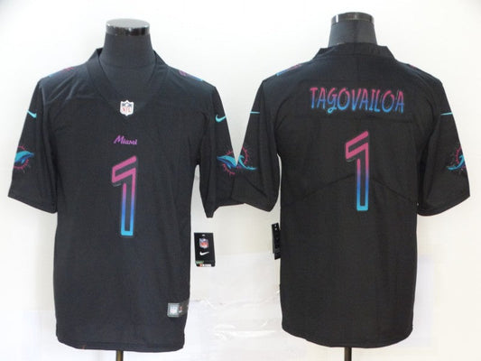 Men's Miami Dolphins Tua Tagovailoa #1 Black City Edition Game jersey