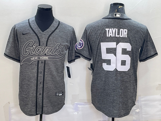 Men's New York Giants Lawrence Taylor #56 Gray Game jersey Joint Edition