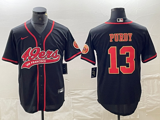 Men's San Francisco 49ers Brock Purdy #13 Black Fashion jersey Joint Edition