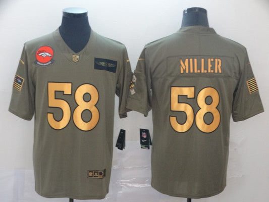 Men's Denver Broncos Von Miller #58 Brown Authentic Game Jersey1