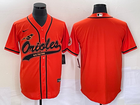 Men's Baltimore Orioles Orange Replica Blank jersey Joint Edition