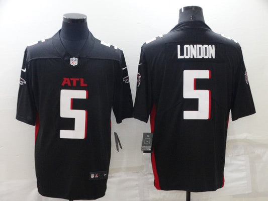 Men's Atlanta Falcons Drake London #5 Black Game Jersey1