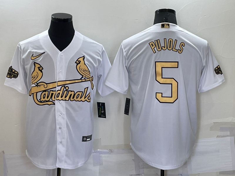 Men's St. Louis Cardinals Albert Pujols #5 White Replica Player jersey
