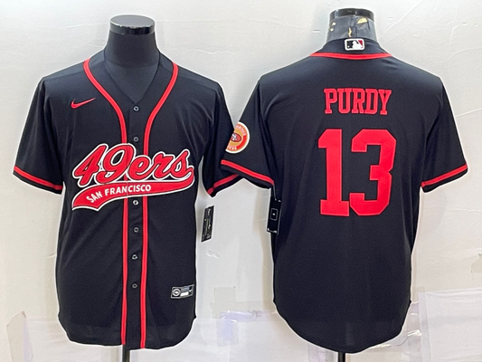 Men's San Francisco 49ers Brock Purdy #13 Black Game jersey Joint Edition