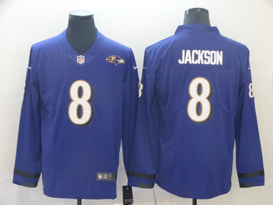 Men's Baltimore Ravens Lamar Jackson #8 Purple Player Game Jersey1