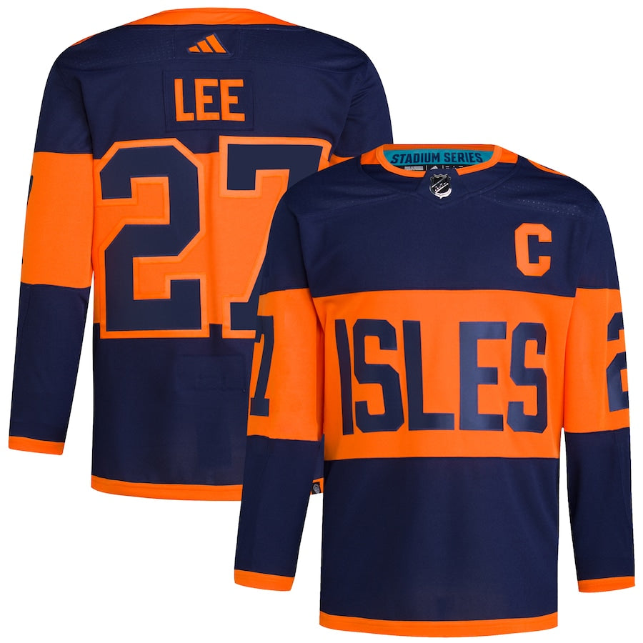 Anders Lee New York Islanders   2024 NHL Stadium Series Primegreen   Jersey Navy