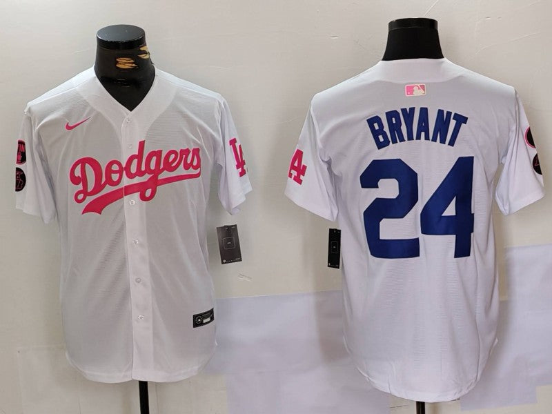Men's Los Angeles Dodgers Kobe Bryant #24 White Limited Player jersey