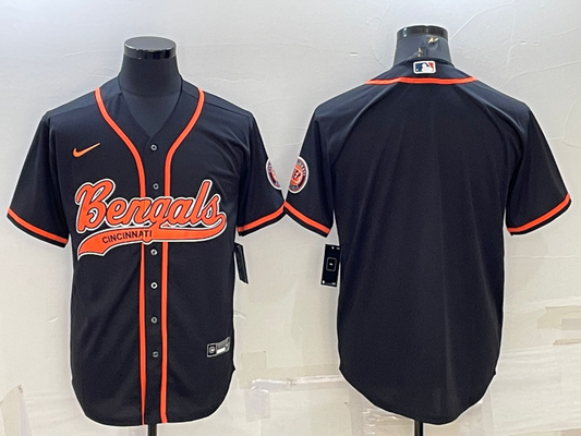 Men's Cincinnati Bengals Black Blank Jersey1