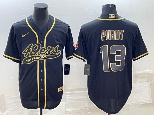 Men's San Francisco 49ers Brock Purdy #13 Black Player jersey Joint Edition
