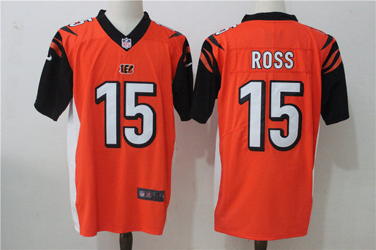 Men's Cincinnati Bengals John Ross #15 Orange Game Jersey1