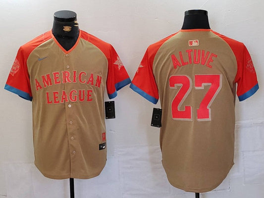 Men's American League Jose Altuve #27 Cream 2024 MLB All-Star Game Limited Player jersey