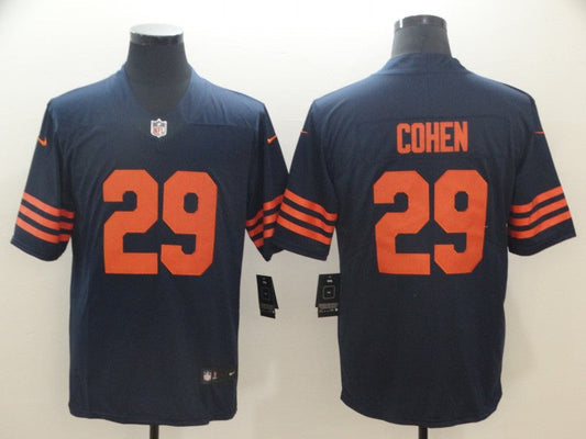 Men's Chicago Bears Tarik Cohen #29 Navy Game Jersey1