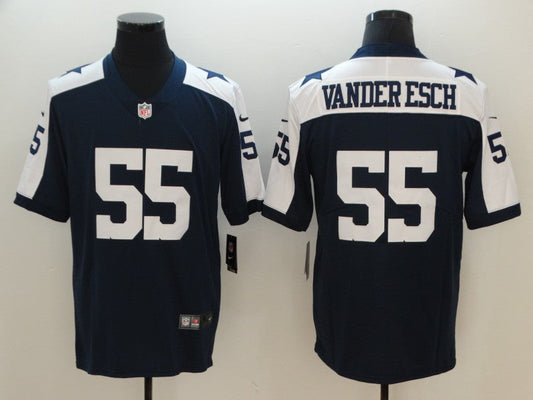 Men's Dallas Cowboys Leighton Vander Esch #55 Navy Alternate Fashion Game Jersey1