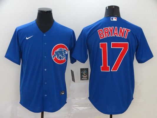Men's Chicago Cubs Kris Bryant #17 Blue Replica Baseball jersey