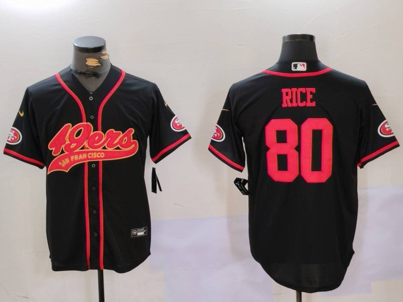 Men's San Francisco 49ers Jerry Rice #80 Black Replica Player jersey