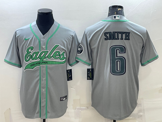 Men's Philadelphia Eagles DeVonta Smith #6 Gray Game jersey Joint Edition