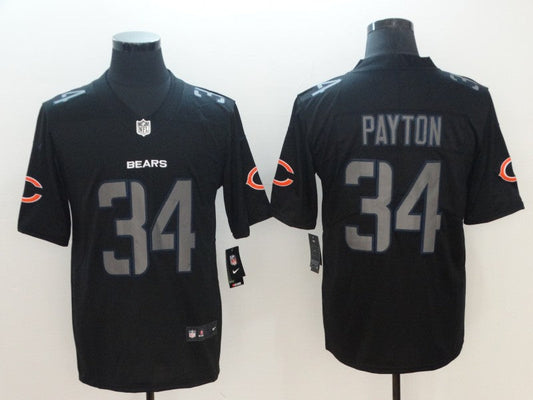 Men's Chicago Bears Walter Payton #34 Black Player Game Jersey1