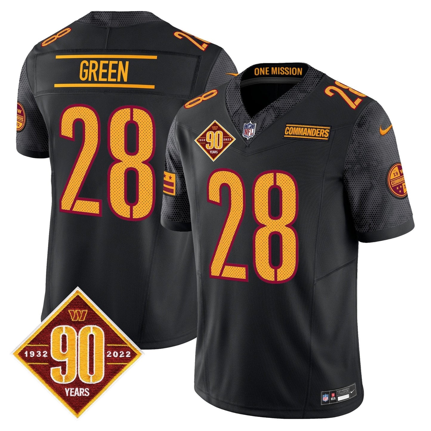 Men Washington Commanders 90th Anniversary Vapor Limited Jersey V4 All Stitched