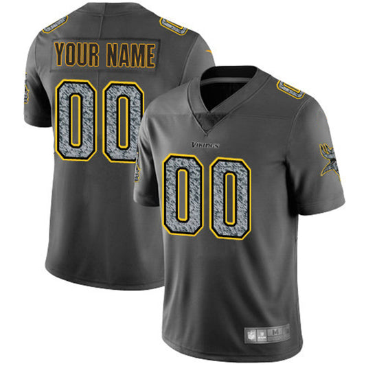 custom Minnesota Vikings Gray Static Vapor Untouchable Limited jersey Stitched Jerseys Football Jerseys