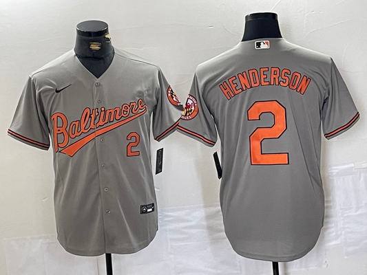 Men's Baltimore Orioles Gunnar Henderson #2 Gray Limited Player jersey