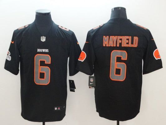 Men's Cleveland Browns Baker Mayfield Black Game Player Jersey1