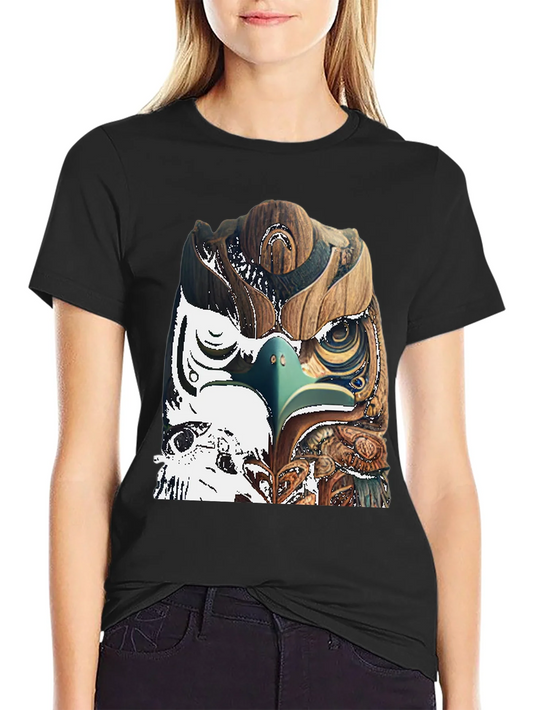 Wood Owl Graphic Tee - Unique Nature Style