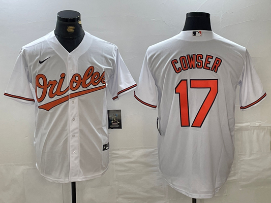 Men's Baltimore Orioles Colton Cowser #17 White Replica Player jersey