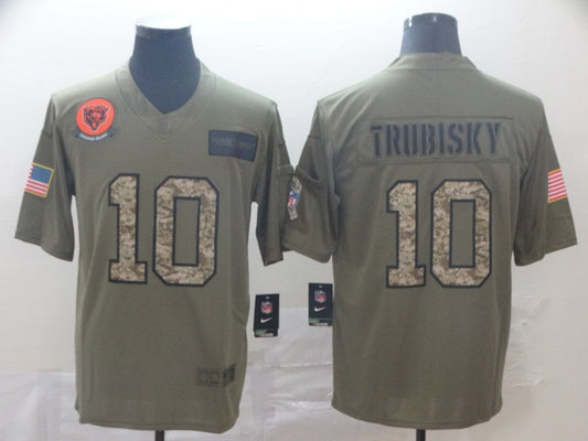 Men's Chicago Bears Mitch Trubisky #10 Brown Team Game Jersey1