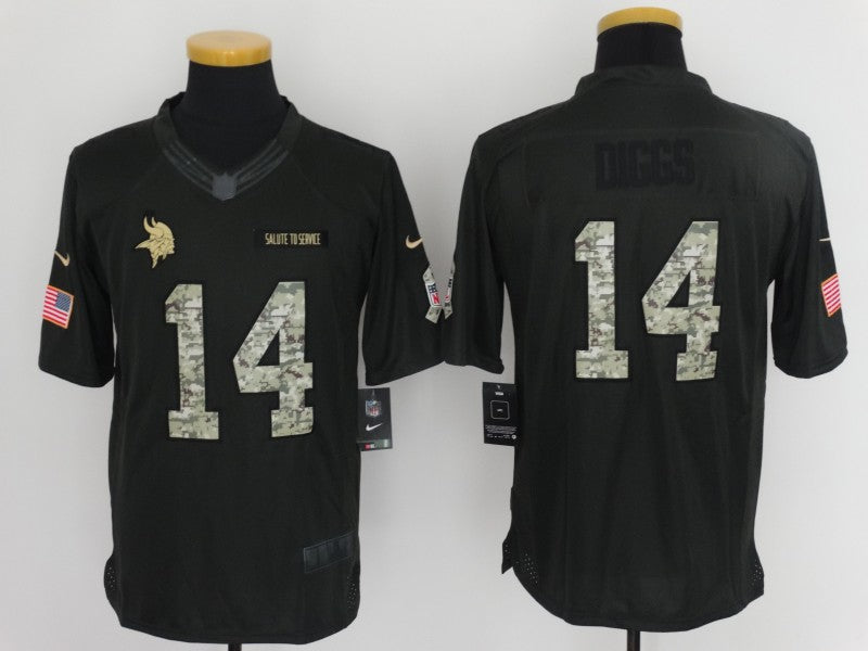 Men's Minnesota Vikings Stefon Diggs #14 Black Alternate Game jersey