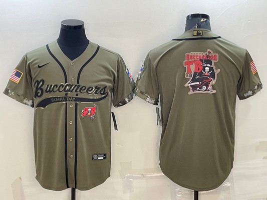 Men's Tampa Bay Buccaneers Olive 2022 Salute To Service Retired Player Limited jersey