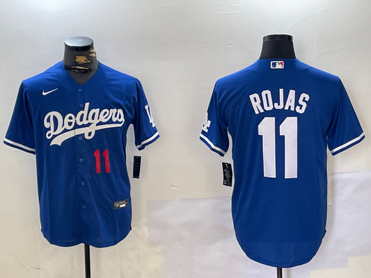 Men's Los Angeles Dodgers Miguel Rojas #11 Blue Replica Player jersey