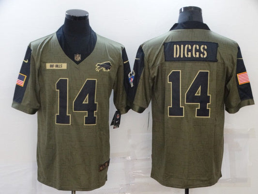 Men's Buffalo Bills Stefon Diggs #14 Brown Game Player Jersey1