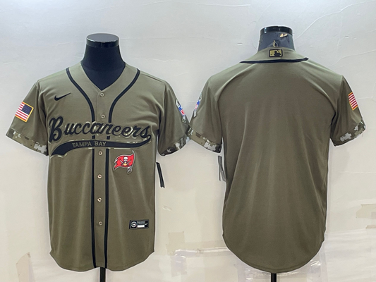 Men's Tampa Bay Buccaneers Olive 2022 Salute To Service Retired Player Limited Blank jersey