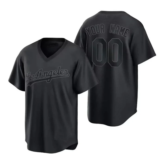 Men's Los Angeles Dodgers Black Cooperstown Collection Replica Custom jersey