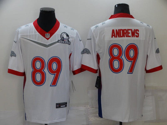 Men's Baltimore Ravens Mark Andrews #89 White ALL STAR Game Jersey1