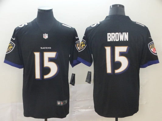 Men's Baltimore Ravens Marquise Brown #15 Black Game Jersey1