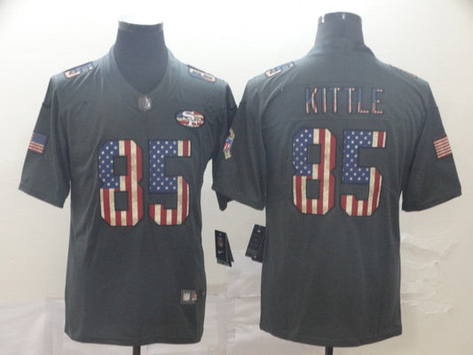 Men's San Francisco 49ers George Kittle #85 Black Stitched Game jersey